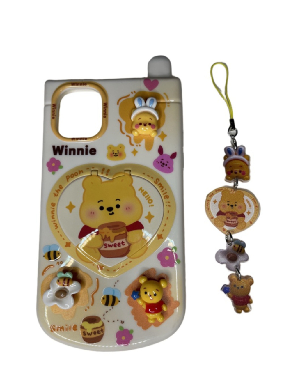 iPhone 11 Winnie the Pooh Fashion Case W/ Mirror & Keychain